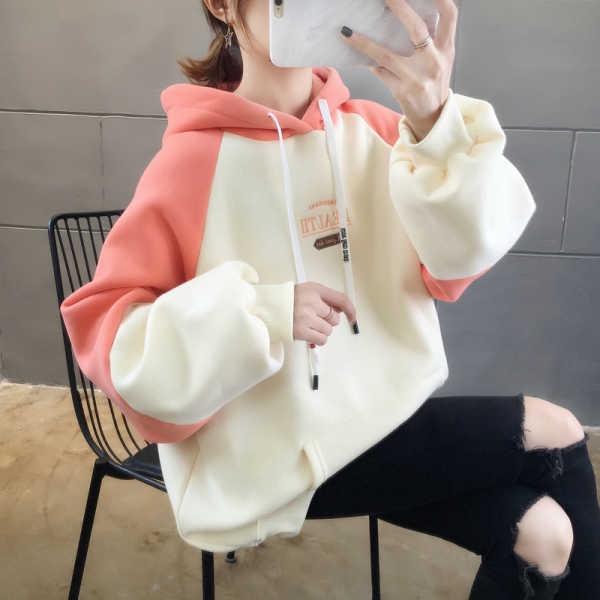 Áo Hoodie Dáng Rộng Thời Trang Thu Đông Phong Cách Hàn Quốc Cho Nữ
