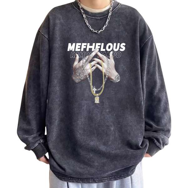 Áo sweater nỉ áo sweater len Áo phông dài tay kiểu Mỹ thanh thiếu niên áo nỉ 100% cotton rộng rãi thương hiệu sành điệu mẫu mới mùa thu cho nam cổ tròn mùa thu đông