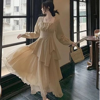 Bộ Áo Cổ Vuông + Chân Váy Gạc + Áo Gạc Không Đối Xứng Phong Cách Mùa Thu 2023 Mới Mẻ 2023 12.27