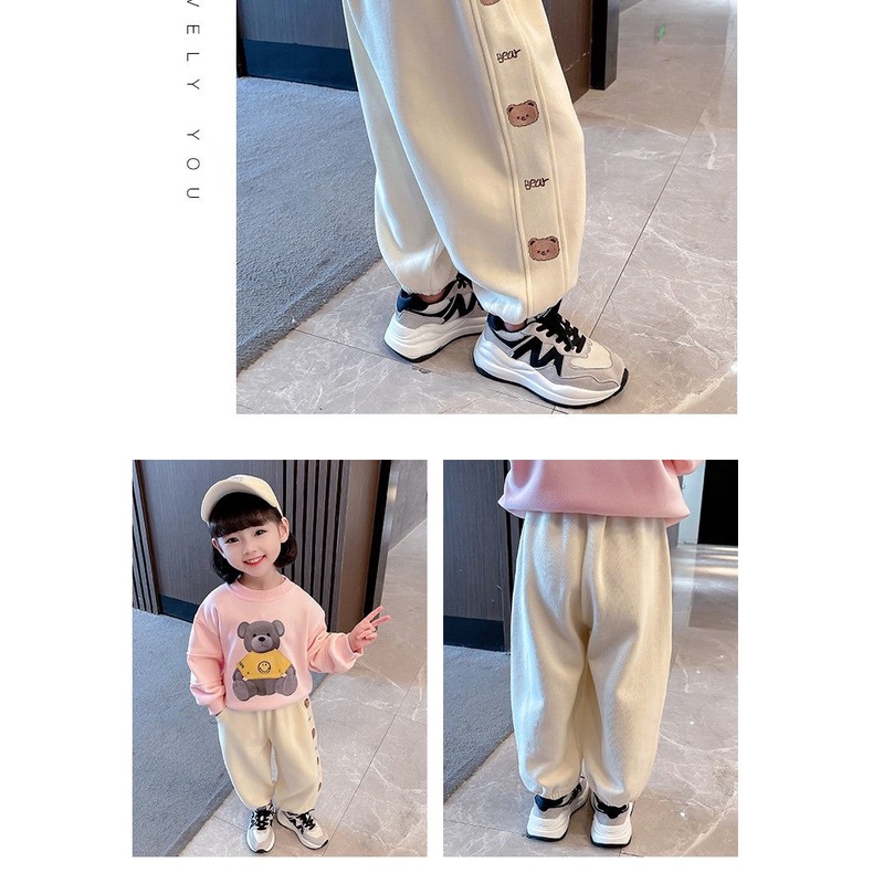 Quần Dài Dáng Rộng Phong Cách Thời Trang Xuân Thu Dành Cho Bé Gái