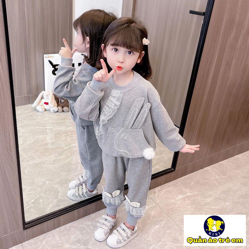 Bộ Đồ Thể Thao Hai Mảnh Phong Cách Hoạt Hình Thời Trang Xuân Thu Cho Bé Gái