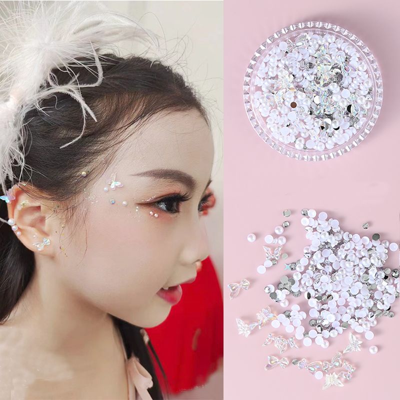 Miếng Dán Mặt Trẻ Em Hình Bướm Đính Đá Lấp Lánh Siêu Thơ Mộng