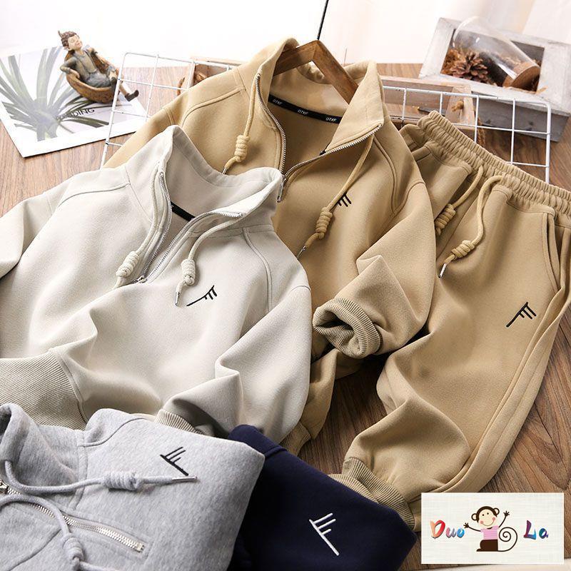 Bộ Đồ Thể Thao Hai Mảnh Áo Khoác Tay Dài Có Khóa Kéo Phong Cách Mới Dành Cho Bé Trai