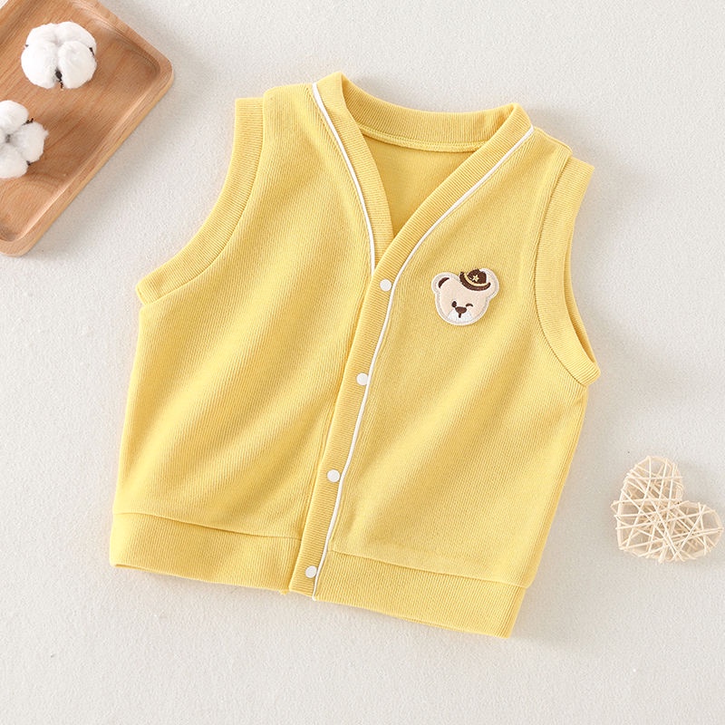 Áo Len Không Tay Dáng Rộng Thiết Kế Mới Thời Trang Mùa Xuân Thu Dành Cho Bé Trai Và Bé Gái