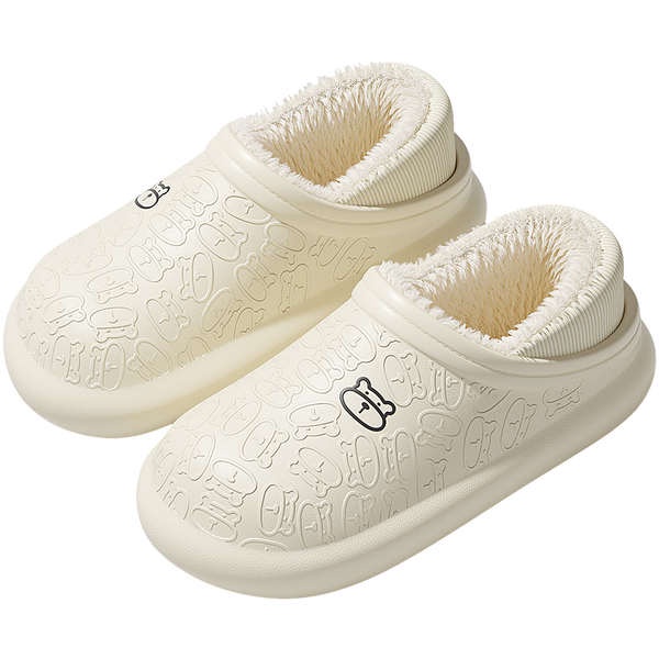 Mua 1 Tặng 1 Dép cotton Lót Lông Cừu Dày Dặn Ấm Áp Chống Thấm Nước Đi Trong Nhà / Ngoài Trời Cho Cặp Đôi