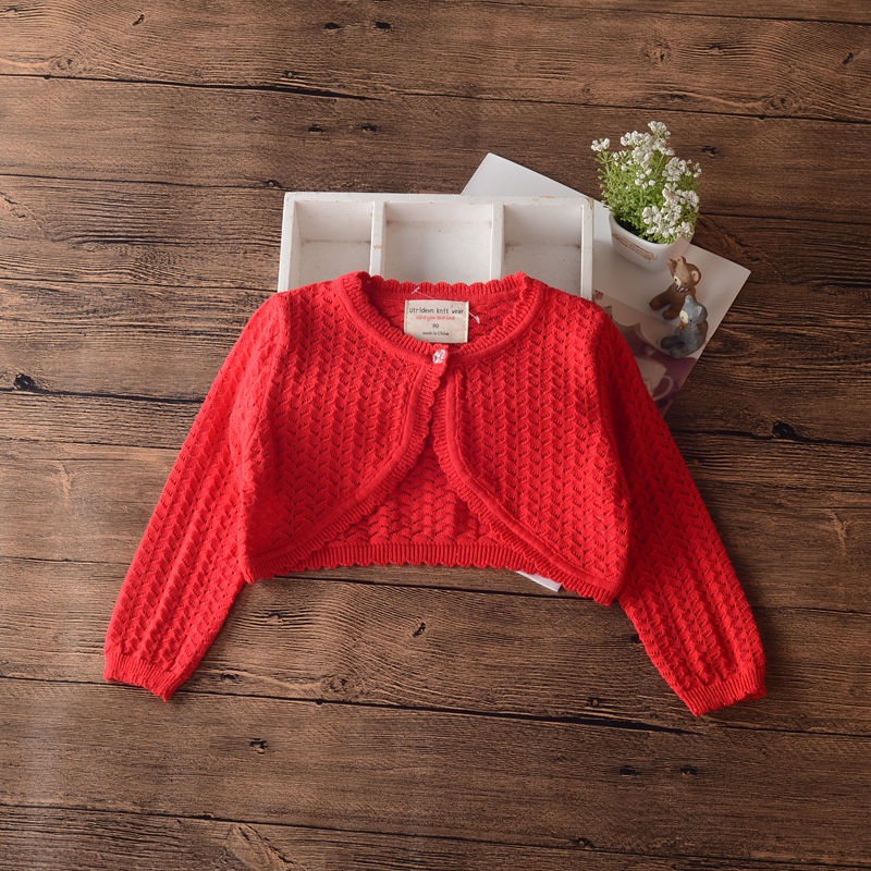 Áo Khoác cardigan Dệt Kim Vải cotton Mỏng Thời Trang Xuân Thu Cho Bé Gái❤10.30