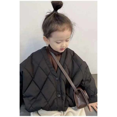 Áo khoác trẻ em nam nữ mùa thu đông mới nhất dày hơn áo bông Hàn Quốc thời trang trẻ em mạng lưới màu đỏ tây