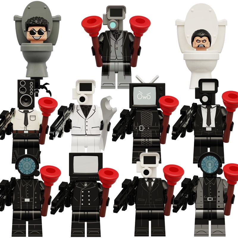 Đồ Chơi Trẻ Em Tương Thích Với lego super titan man vs toilet tv Loa Minifigured Is scientist Xây Dựng