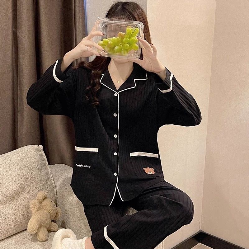 Bộ Đồ Ngủ Tay Dài Phong Cách Nhật Bản Dễ Thương Ngọt Ngào Thời Trang Cho Nữ 1201