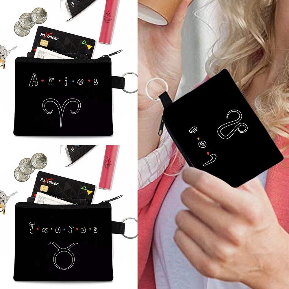 Coin Purse  Key Bag Card Holder Clutches Storage Pack Mini  Bags Wallet Handbags Constellation Print