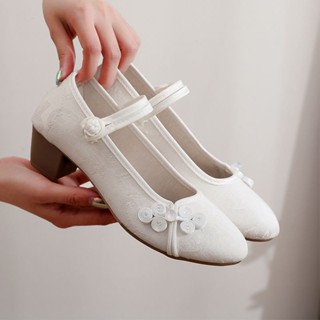 Giày Vải Thêu Hoa Đế Dày Phong Cách Công Cộng Trung Hoa Cổ Điển Cao Cấp Dành Cho Nữ