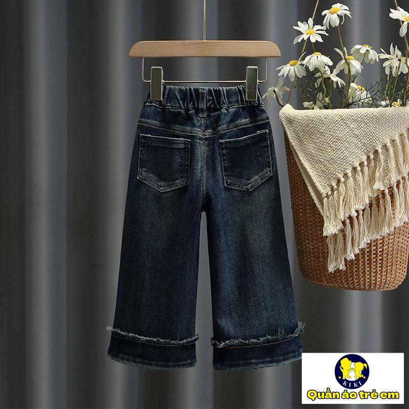 Quần jeans Ống Rộng Phong Cách Mới Cho Bé Gái