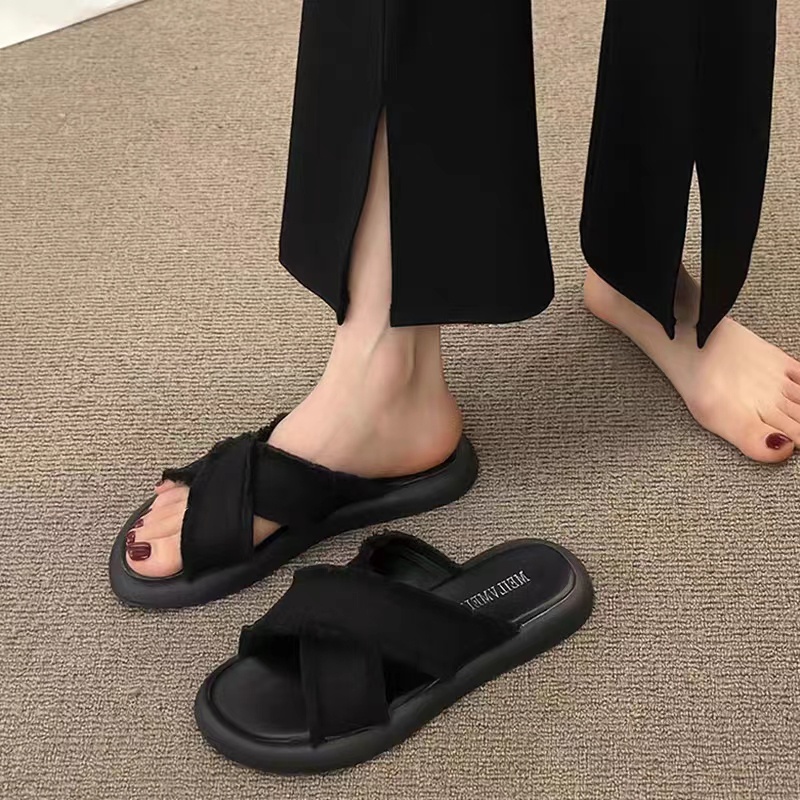Dép Sandal Đế Dày Chống Trượt Quai Chéo Thời Trang Mùa Hè