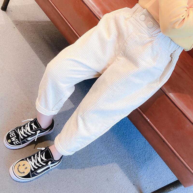 Quần Dài Vải Nhung Họa Tiết Thỏ Hoạt Hình Phong Cách Hàn Quốc Thời Trang Xuân Thu Cho Bé Gái