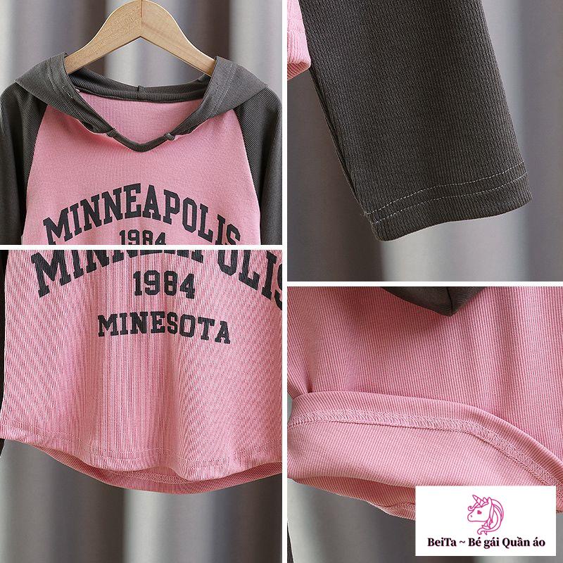 Áo sweatshirt Có Mũ Trùm Tay Dài Thời Trang Xuân Thu Phong Cách Mới Cho Bé Gái