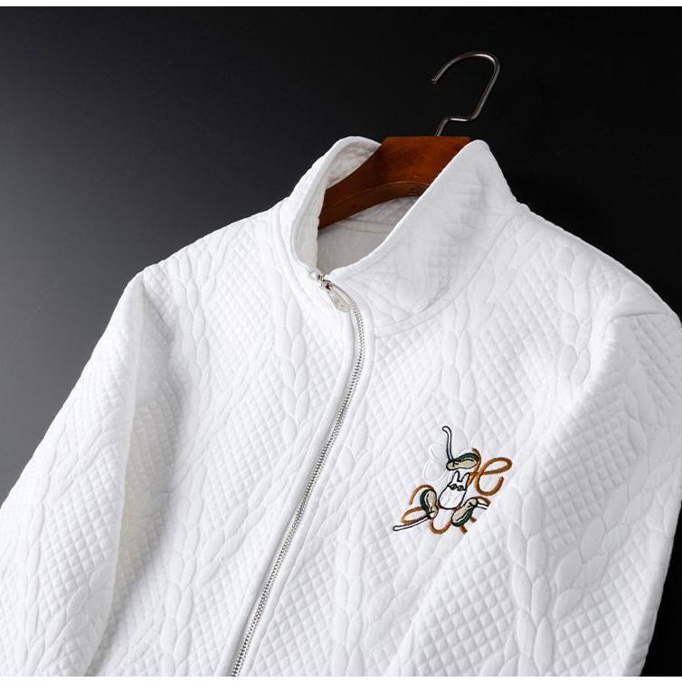 Bộ Áo Khoác + Quần Dài Thể Thao Thêu Họa Tiết Độc Đáo Thời Trang Mùa Thu Cho Nam