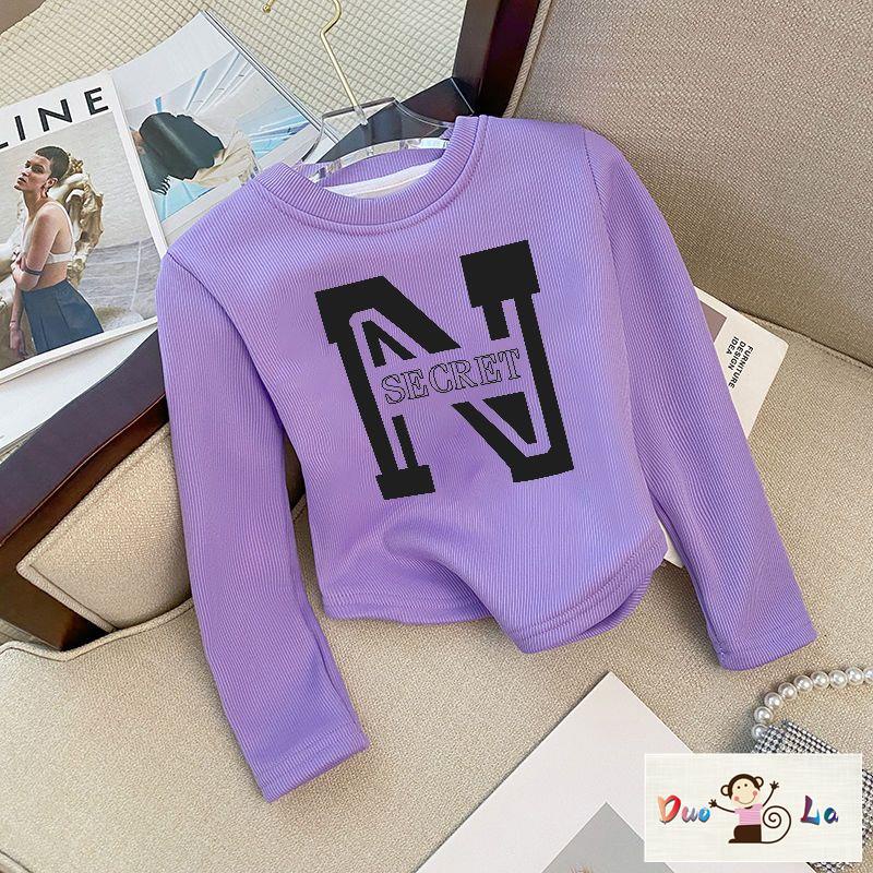 Áo Nỉ Dài Tay Thời Trang Xuân Thu Phong Cách Mới Cho Bé Gái