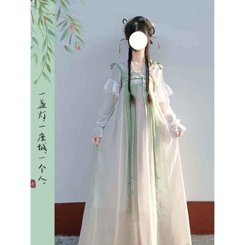 Yayan lange  Váy Hán Phục Một Mảnh Dài Ngang Ngực in Họa Tiết Phong Cách Trung Hoa Thời Trang Xuân Hè Chính Hãng#23107