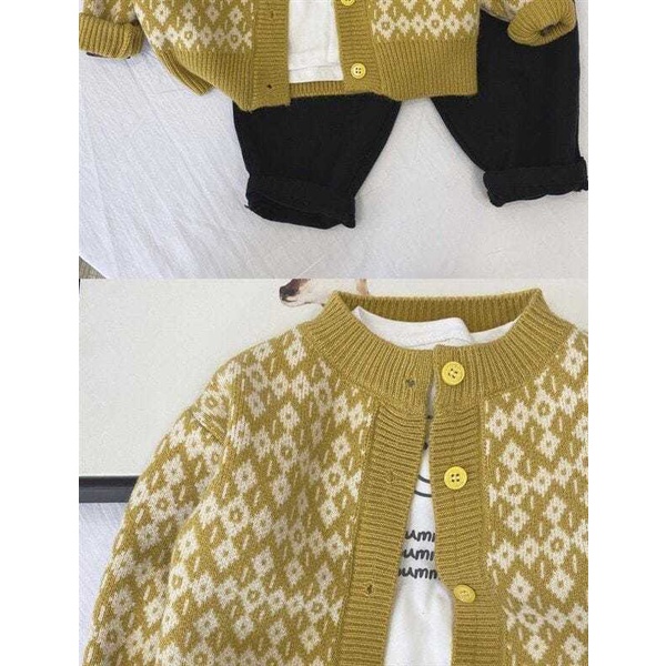 Áo Khoác Cardigan Dệt Kim Tay Dài Thời Trang Xuân Thu Cho Bé Trai