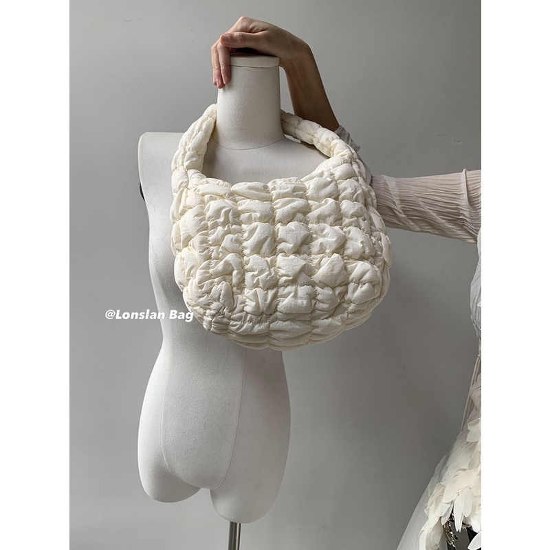 Túi Đeo Vai Vải niche Xếp Ly Chần Bông Hình Đám Mây Thời Trang Mùa Thu 2023