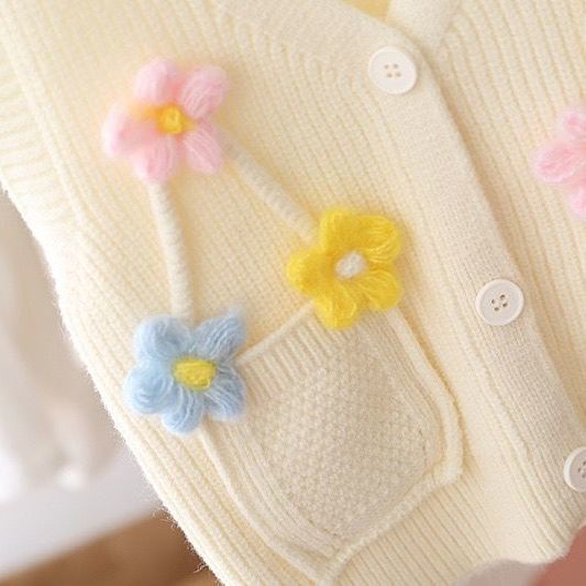 Bộ Áo Khoác cardigan + Áo sweater Dệt Kim Thời Trang Mùa Thu 2021 Mới Cho Bé Gái