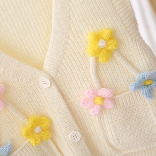 Bộ Áo Khoác cardigan + Áo sweater Dệt Kim Thời Trang Mùa Thu 2021 Mới Cho Bé Gái