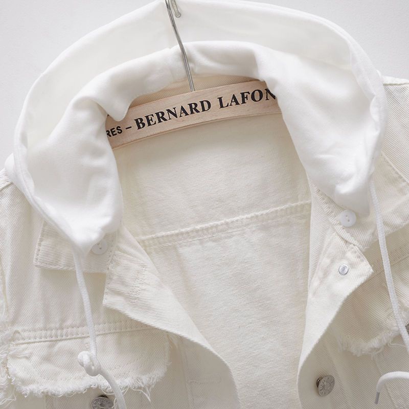 M-5XL Áo Gi Lê Bò Áo Ba Lỗ Liền Mũ Học Sinh Phong Cách Hàn Quốc Tôn Dáng Mẫu Mới Phong Cách Tây Cho Nữ Áo Khoác Ngắn Màu Trắng