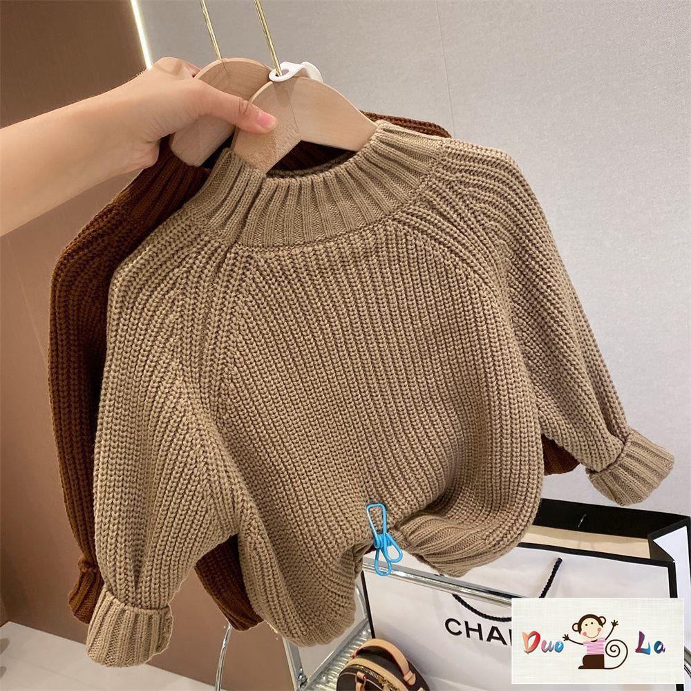 Hàng Mới Về Mới Áo Dệt Kim Tay Dài Màu Trơn Thời Trang Thu Đông Xinh Xắn Cho Bé