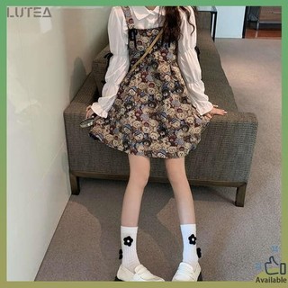 set váy babydoll váy babydoll tay phồng váy babydoll váy babydoll dáng dài váy babydoll bigsize Váy dài tay giả ngọt ngào Nhật Bản nữ xuân hè 2023 mới vintage gấu búp bê cổ áo thun