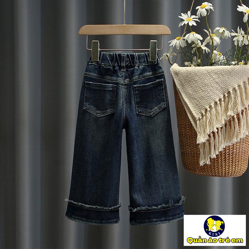 Quần jeans Ống Rộng Phong Cách Mới Cho Bé Gái