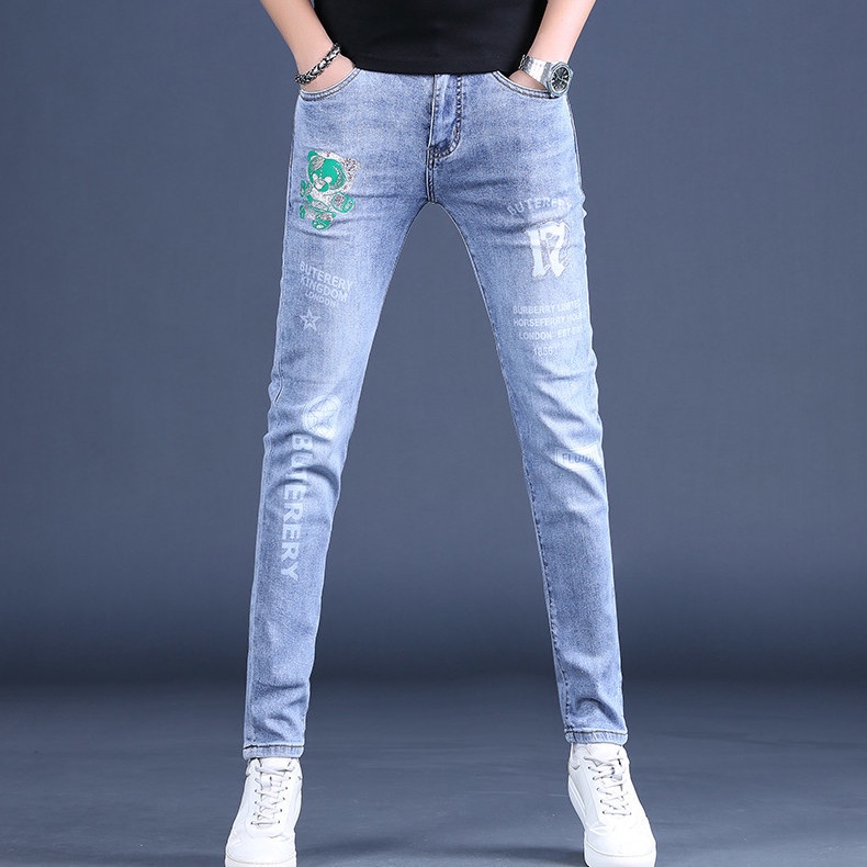 Quần jeans Dài Thêu Họa Tiết Phong Cách Hàn Quốc Thời Trang Mùa Thu Mới Cho Nam