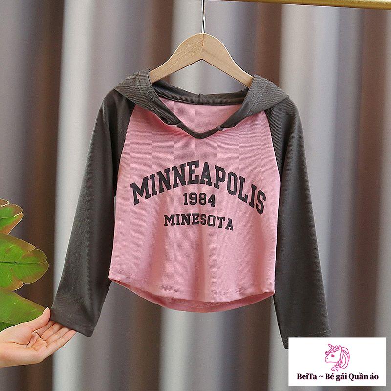 Áo sweatshirt Có Mũ Trùm Tay Dài Thời Trang Xuân Thu Phong Cách Mới Cho Bé Gái