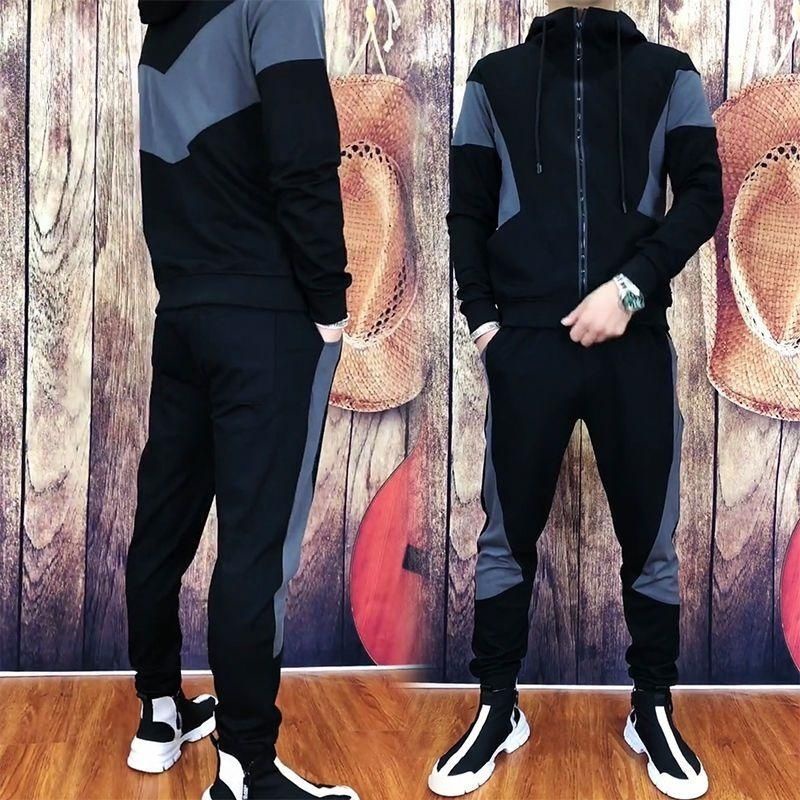 Set Đồ Thể Thao Hai Món Áo Hoodie Tay Dài Thời Trang Mùa Thu Cho Nam