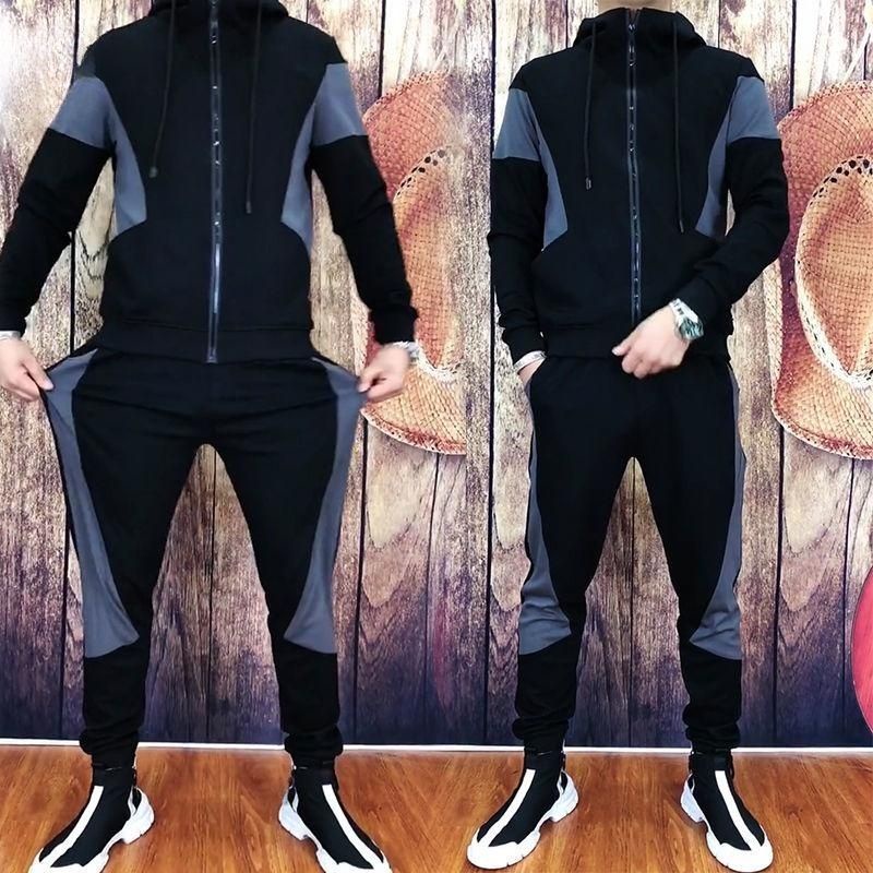 Set Đồ Thể Thao Hai Món Áo Hoodie Tay Dài Thời Trang Mùa Thu Cho Nam