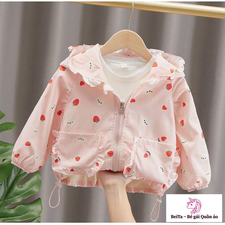 Áo Khoác Gió Có Mũ Trùm Phong Cách Đường Phố Hàn Quốc Thời Trang Xuân Thu Mới Cho Bé Gái