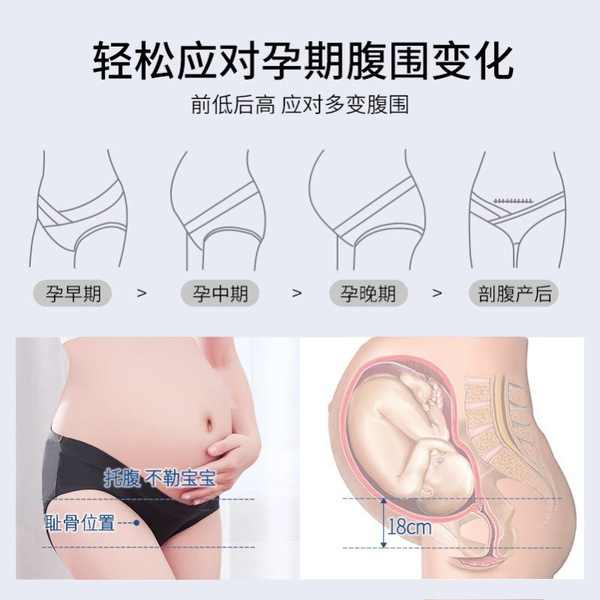 Quần Lót cotton Tinh Khiết Kháng Khuẩn Nâng Bụng Cho Phụ Nữ Mang Thai