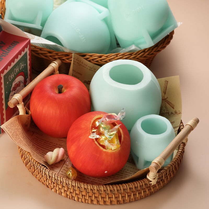 ☀☎☞Khuôn Làm Bánh Bằng silicone Hình Quả Táo Ba Chiều Giáng Sinh☀10.20