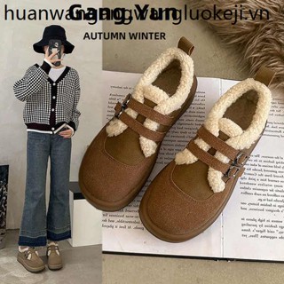 Giày Lười cotton Lót Lông Cừu Dày Dặn Phong Cách Thời Trang Thu Đông Mới 2023