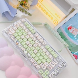 Kem gấu trúc hình chính keycap pbt chất liệu 140 phím loại moa chiều cao vuông dễ thương thăng hoa thủ công keycap