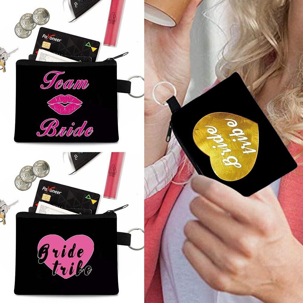 Women's Mini Canvas Wallet Key Bag Card Holder Coin Purse Clutches Handbags Earphone Storage Pack Sm