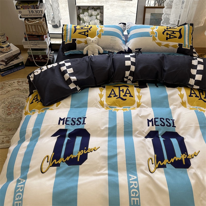 Đen Bộ Chăn Ga Và Vỏ Gối cotton Họa Tiết Hoạt Hình Xinh Xắn