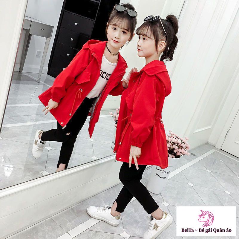 Áo Khoác Gió Phong Cách Hàn Quốc Thời Trang Xuân Thu Cho Bé Gái