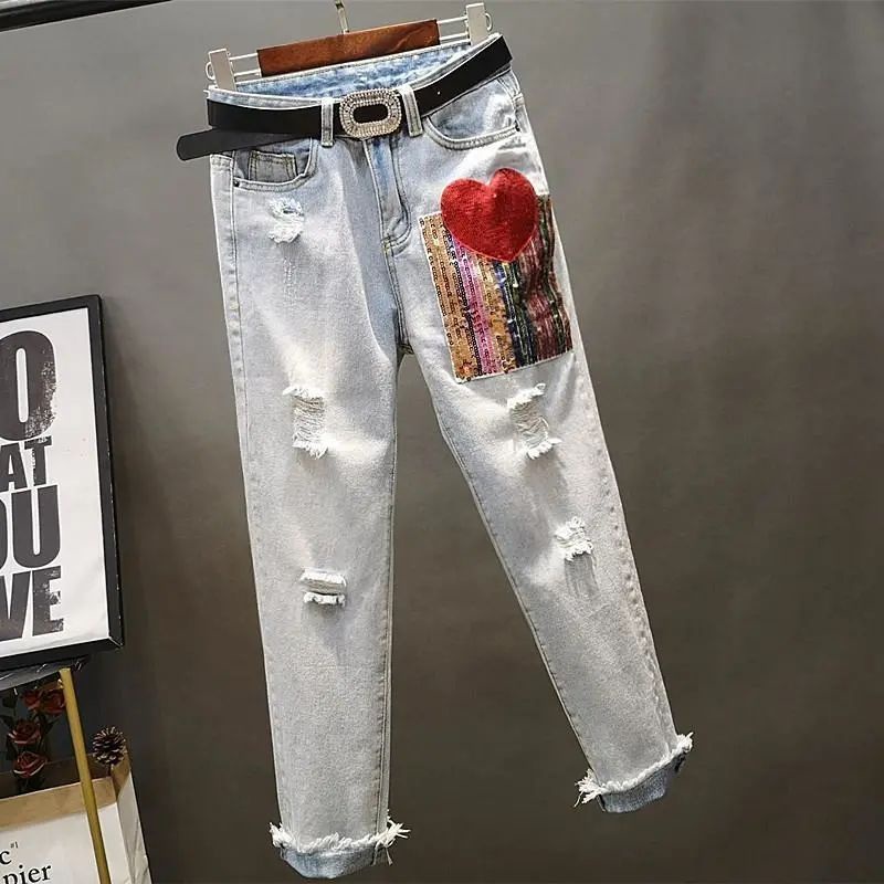 Set Áo Thun Ngắn Tay + Quần denim Lưng Cao Thời Trang Châu Âu 2023 Cho Nữ