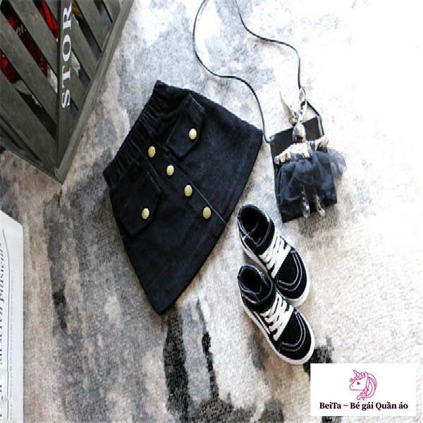 Chân Váy Nhung Dáng Chữ a Phong Cách Phương Tây Thời Trang Xuân Thu Mới Cho Bé Gái