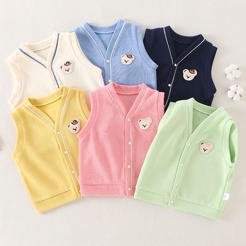 Áo Len Không Tay Dáng Rộng Thiết Kế Mới Thời Trang Mùa Xuân Thu Dành Cho Bé Trai Và Bé Gái