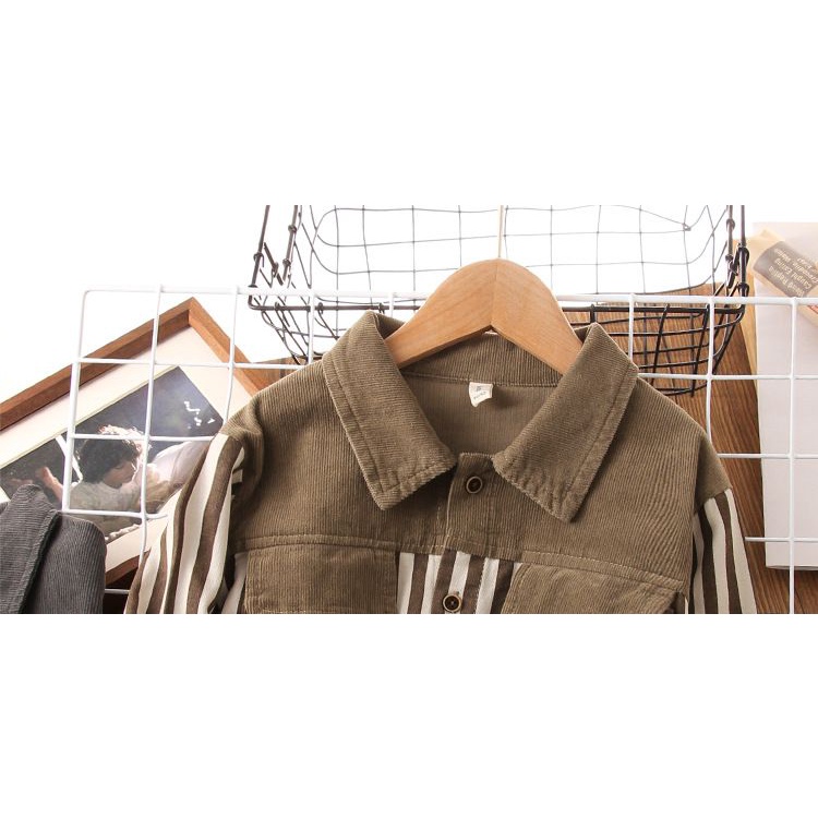 Áo Sơ Mi cotton Dài Tay Thiết Kế Mới Thời Trang Mùa Xuân Thu Dành Cho Bé Trai