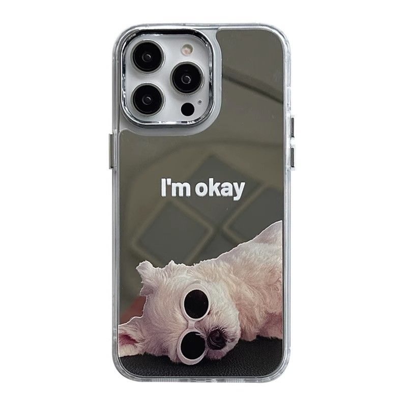 Ốp Điện Thoại Tráng Gương Hình Chú Chó Đeo Kính Mát Cho Iphone 15 14 13promax 12xs xr78p