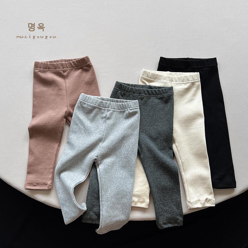 Quần Legging Siêu Mềm Co Giãn Màu Trơn Phong Cách Hàn Quốc Cho Bé