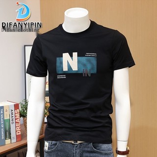 Hàng Có Sẵn! Hàng Có Sẵn!Áo nam Ngắn Tay In Chữ Phong Cách Hàn Quốc Mới