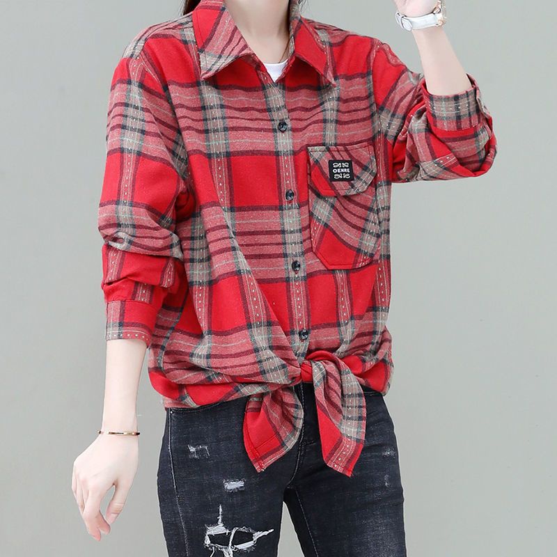 Áo Sơ Mi Dáng Rộng Họa Tiết Kẻ Sọc Thời Trang Xuân Thu Mới 2023